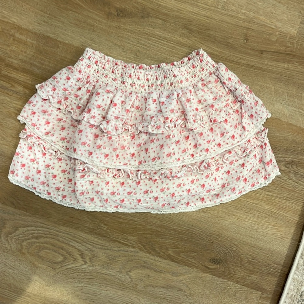 Love shack fancy mini skirt
